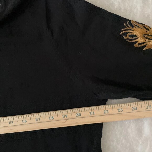 NWT Lane Bryant Womens Black Gold Peacock Feather Embroidery Cardigan Size 18/20 - Picture 5 of 8